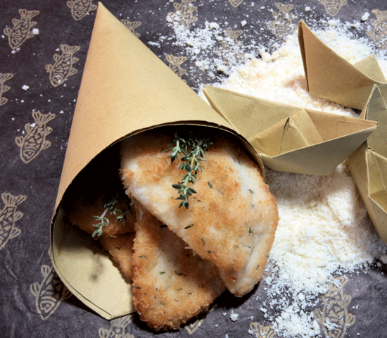 Filetto di rombo impanato al timo